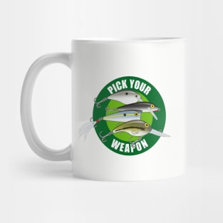 Pick Your Weapon Fishing Lures - Green on Green Mug